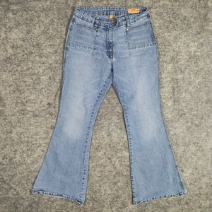 Toxic Y2K Jeans Womens 14 Flare Bell Bottoms Stretch High Rise BOHO Hippie VTG